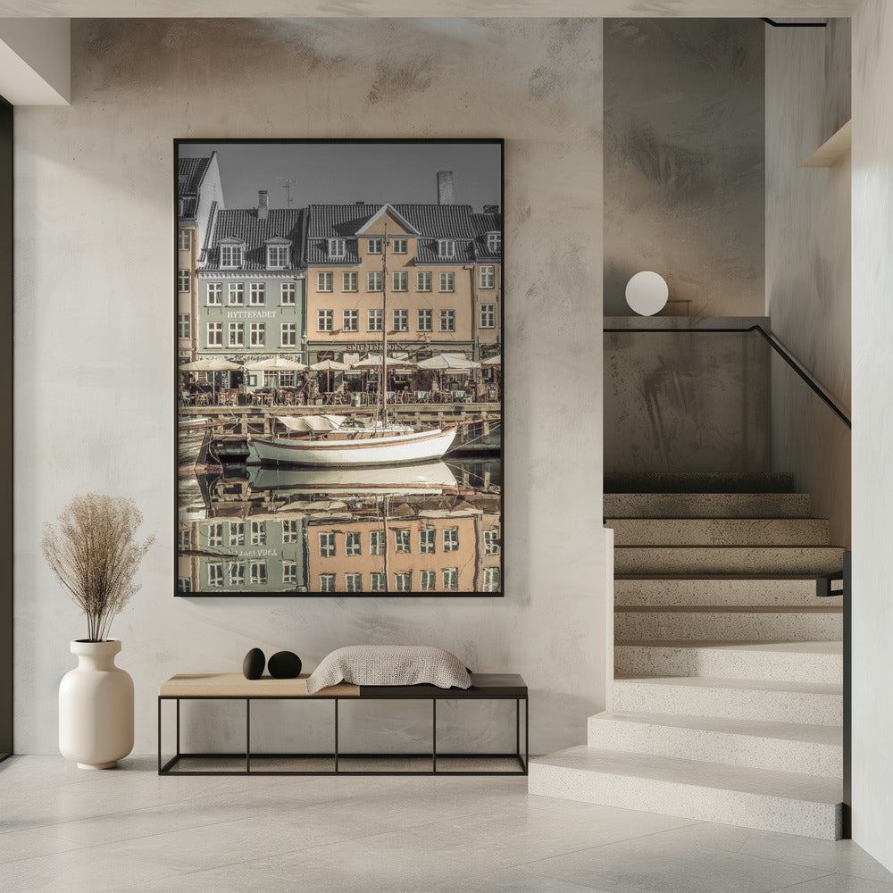 Landscape Photography Canvas Print-wall-art-copenhagen-vintage-quiet-nyhavn-