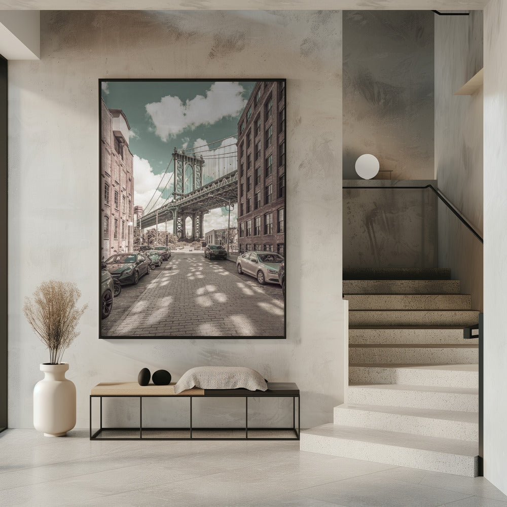 Wall art NEW YORK CITY Manhattan Bridge | urban vintage style