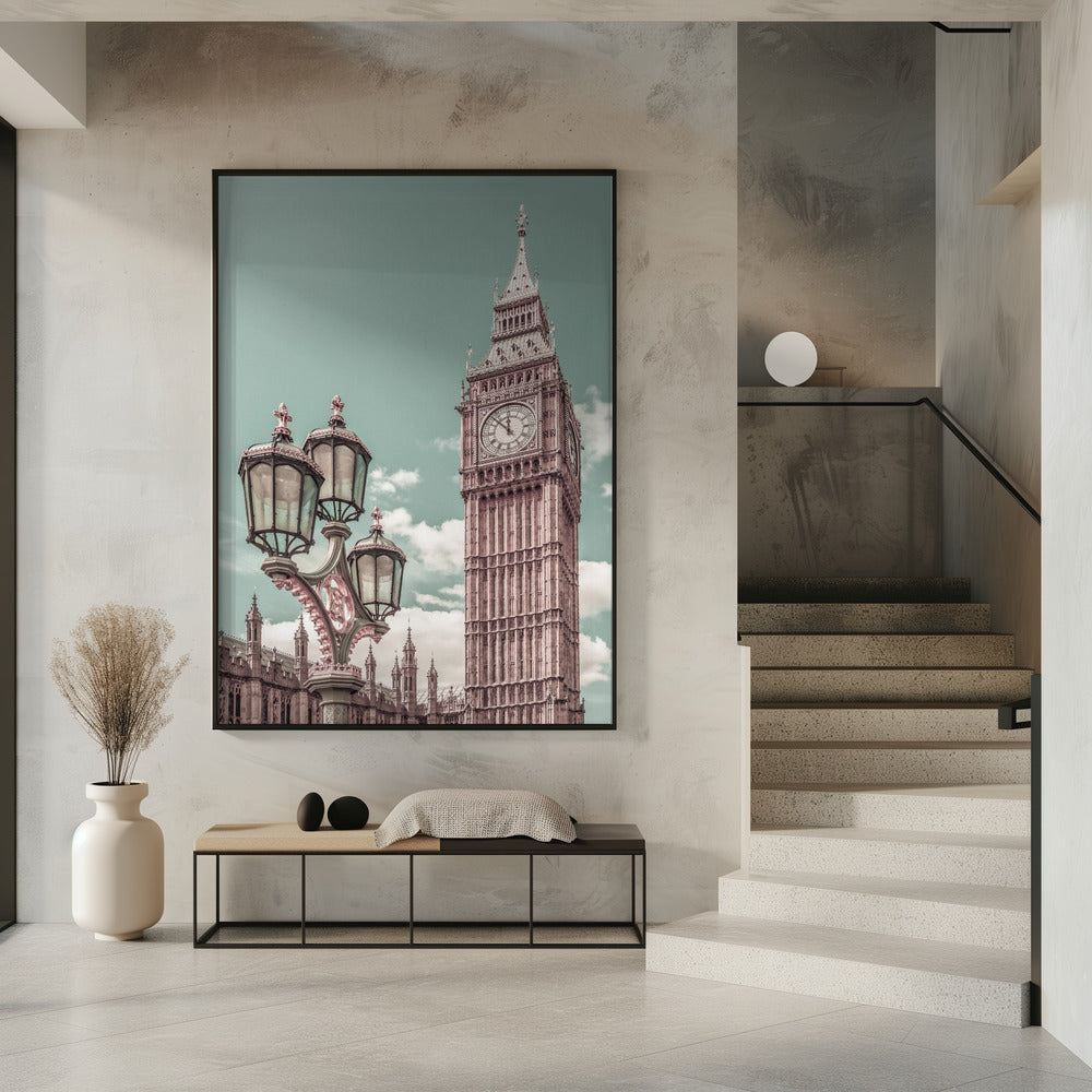 Landscape Photography Canvas Print-wall-art-london-elizabeth-tower-urban-vintage-style-