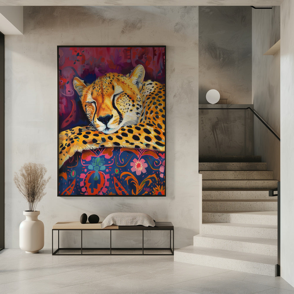 Wall Art Felines Nature-Inspired Canvas Print-wall-art-resting-cheetah-inches