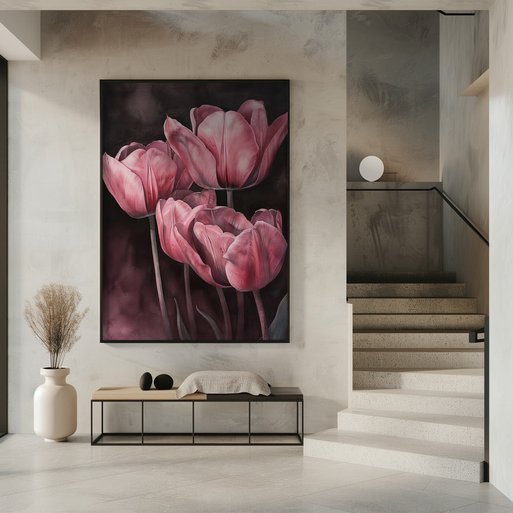 Floral Canvas Print-wall-art-purple-tulip-3-