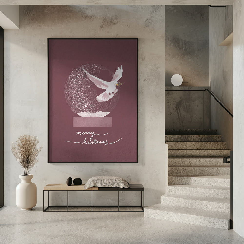 Wall art Snowglobe Dove