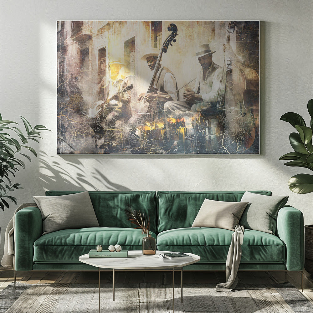 Abstract Art Canvas Print-wall-art-music-art-illustration-11-jazz-band-inches