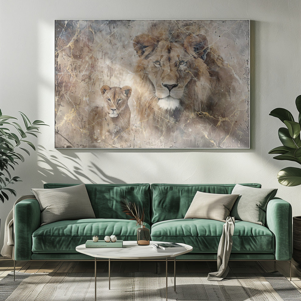 Wall Art Felines Nature-Inspired Canvas Print-wall-art-lion-animal-vintage-art-illustration-wallart-08-