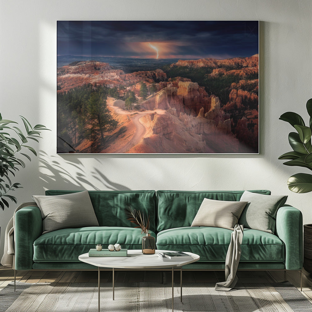 Wall art Lightning over Bryce Canyon Canvas Print