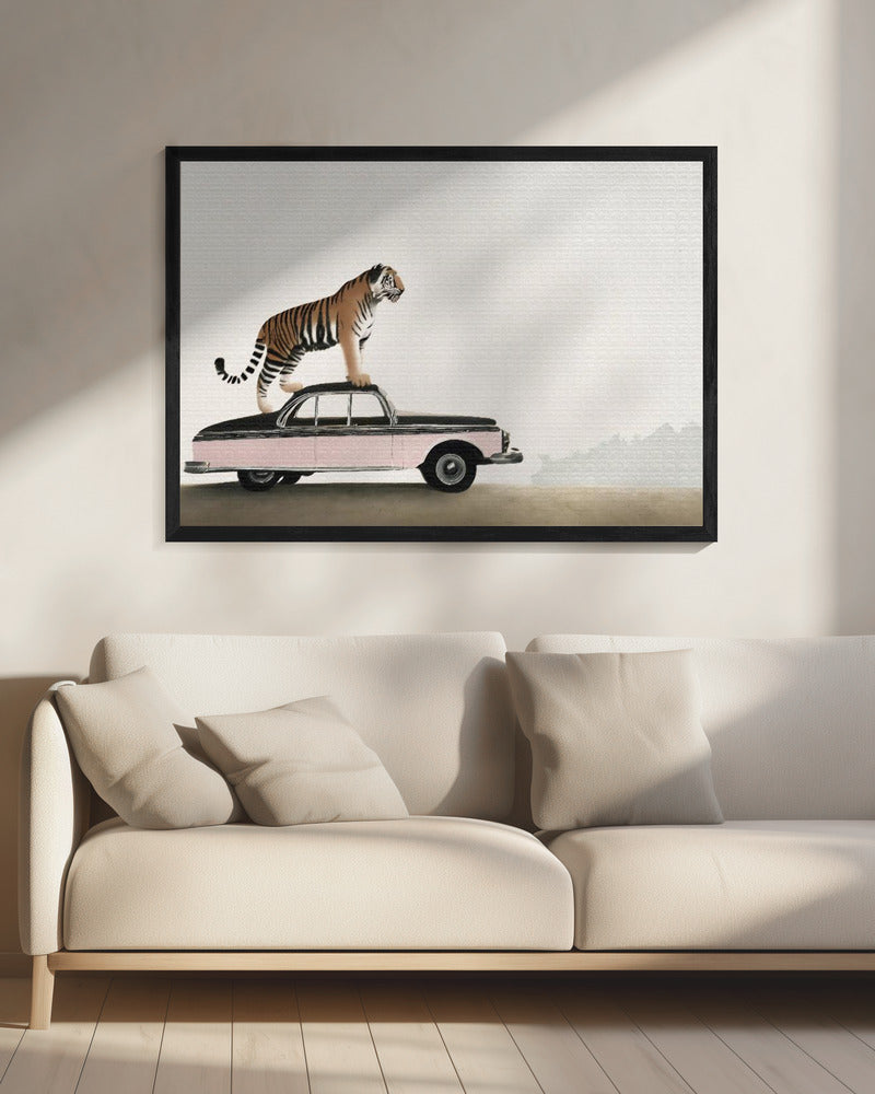 Wall Art Felines Nature-Inspired Canvas Print-wall-art-tiger-om-a-car-roof-inches