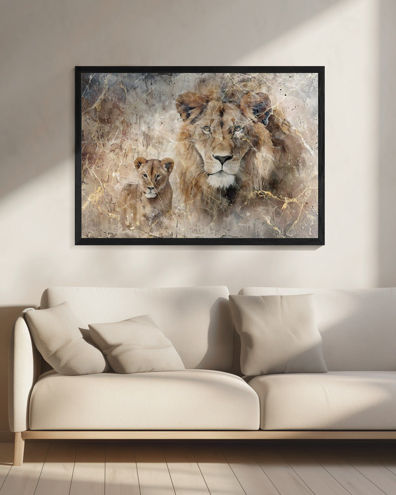 Wall Art Felines Nature-Inspired Canvas Print-wall-art-lion-animal-vintage-art-illustration-wallart-08-