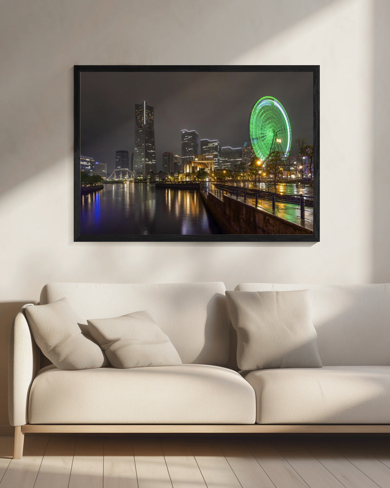 Landscape Photography Canvas Print-wall-art-dazzling-yokohama-skyline-at-night-