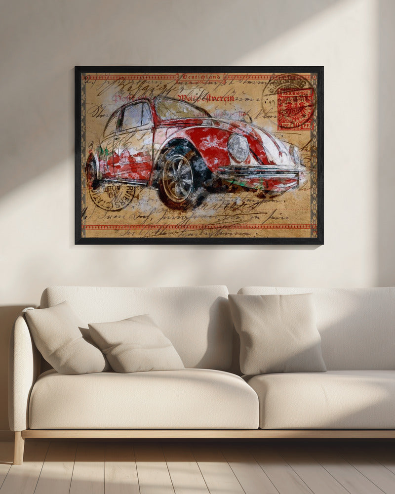 Wall art Red Volkswagen