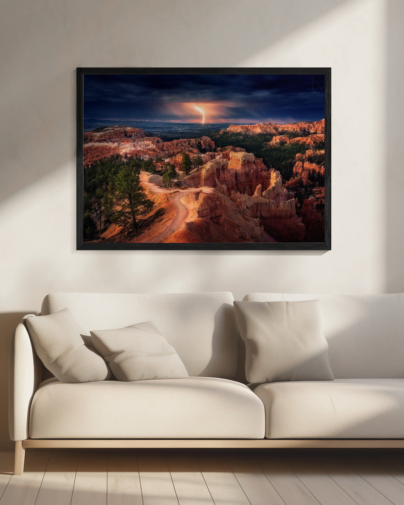 Wall art Lightning over Bryce Canyon Canvas Print