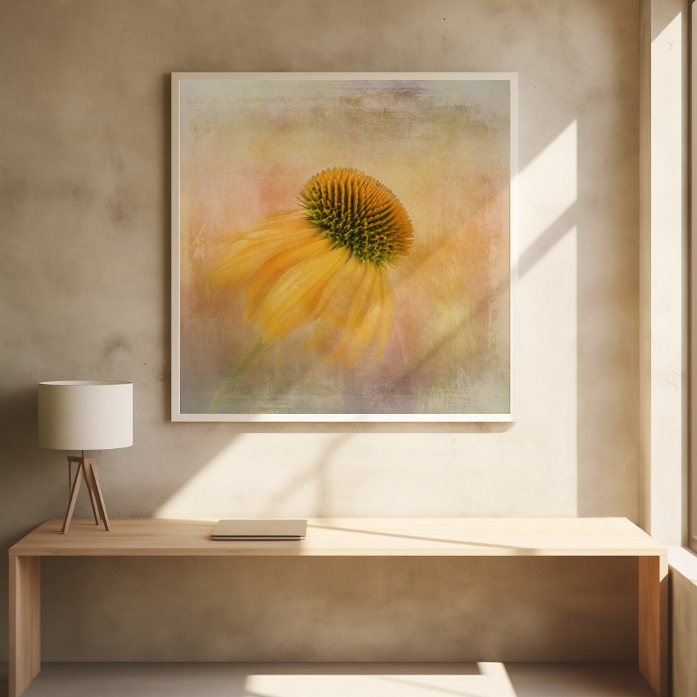 Wall art Echinacea in Yellow