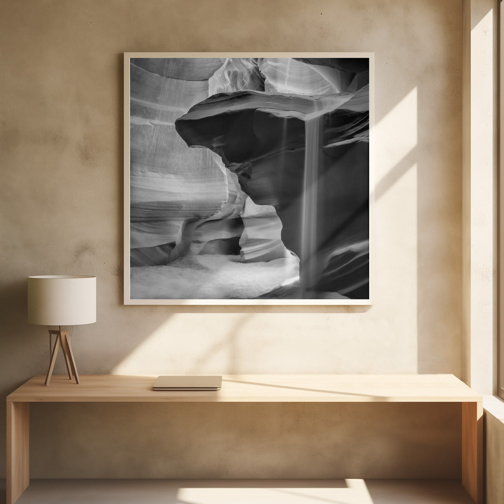 Wall art MONOCHROME ANTELOPE CANYON Pouring Sand