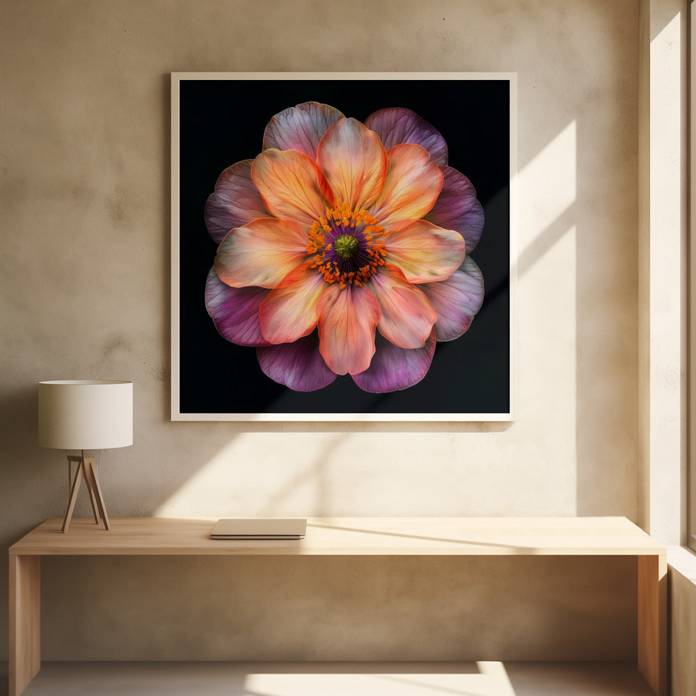 Floral Canvas Print-wall-art-macro-fl-on-blk-20-inches