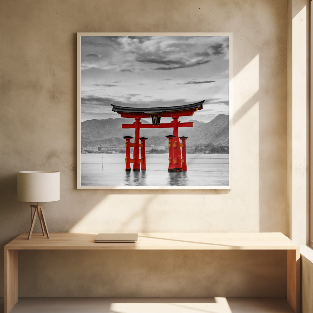 Landscape Photography Canvas Print-wall-art-torii-of-itsukushima-shrine-on-miyajima-colorkey-