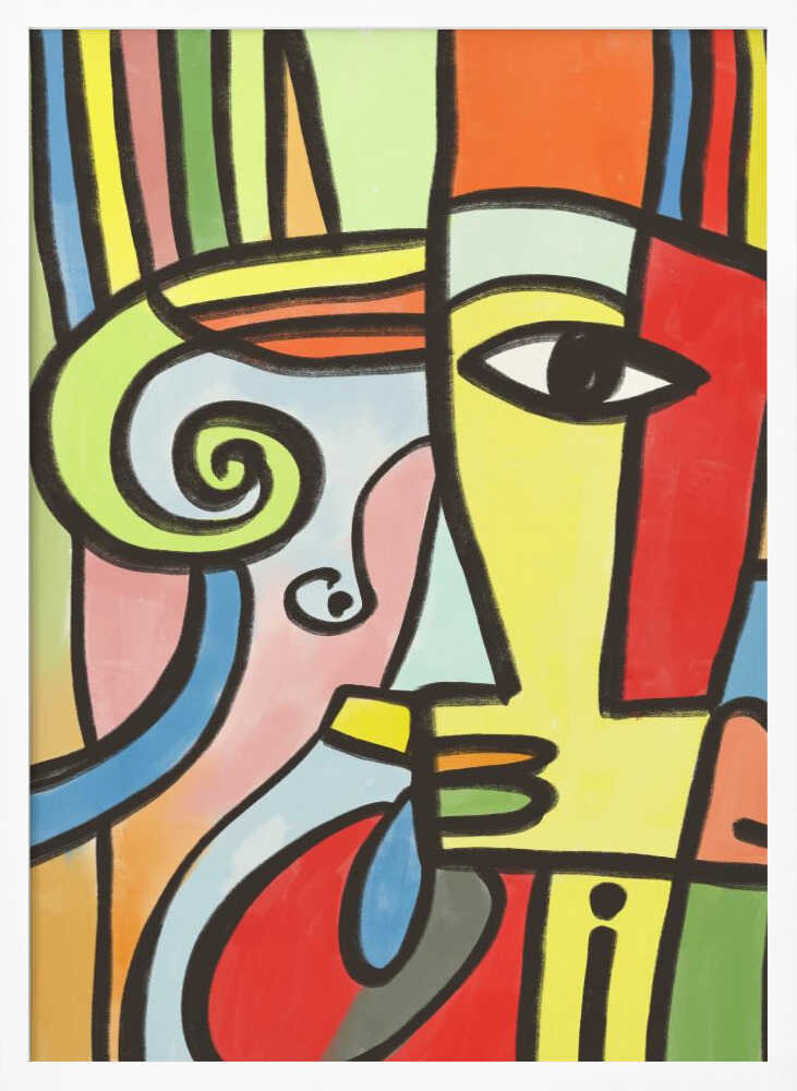 Wall art Colorful Geometric Shapes And Bold Lines