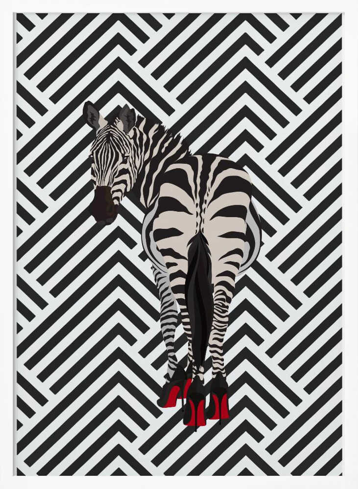 Wall art Zebra heels retro