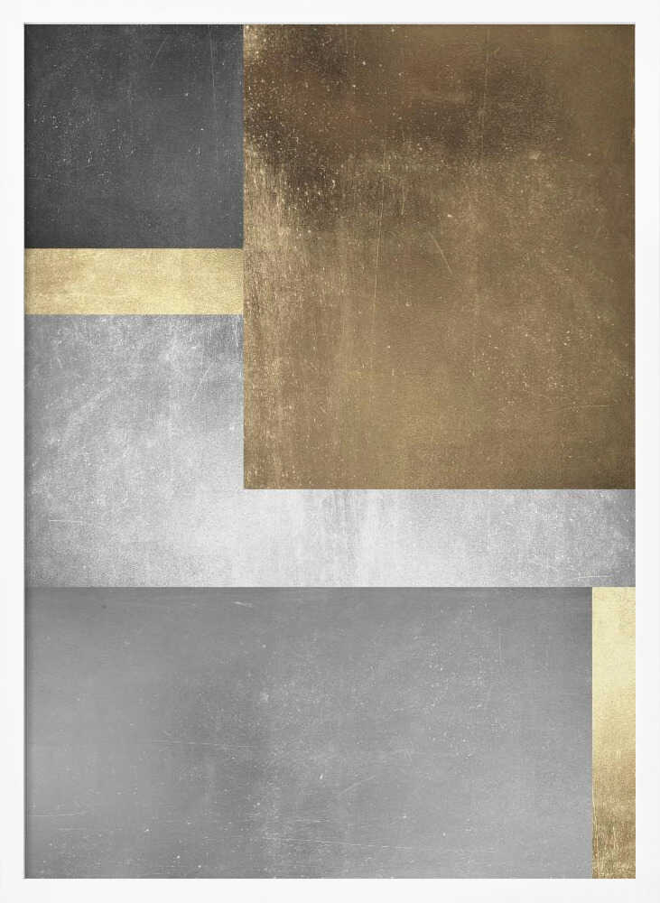 Wall art Gold and silver textures 3