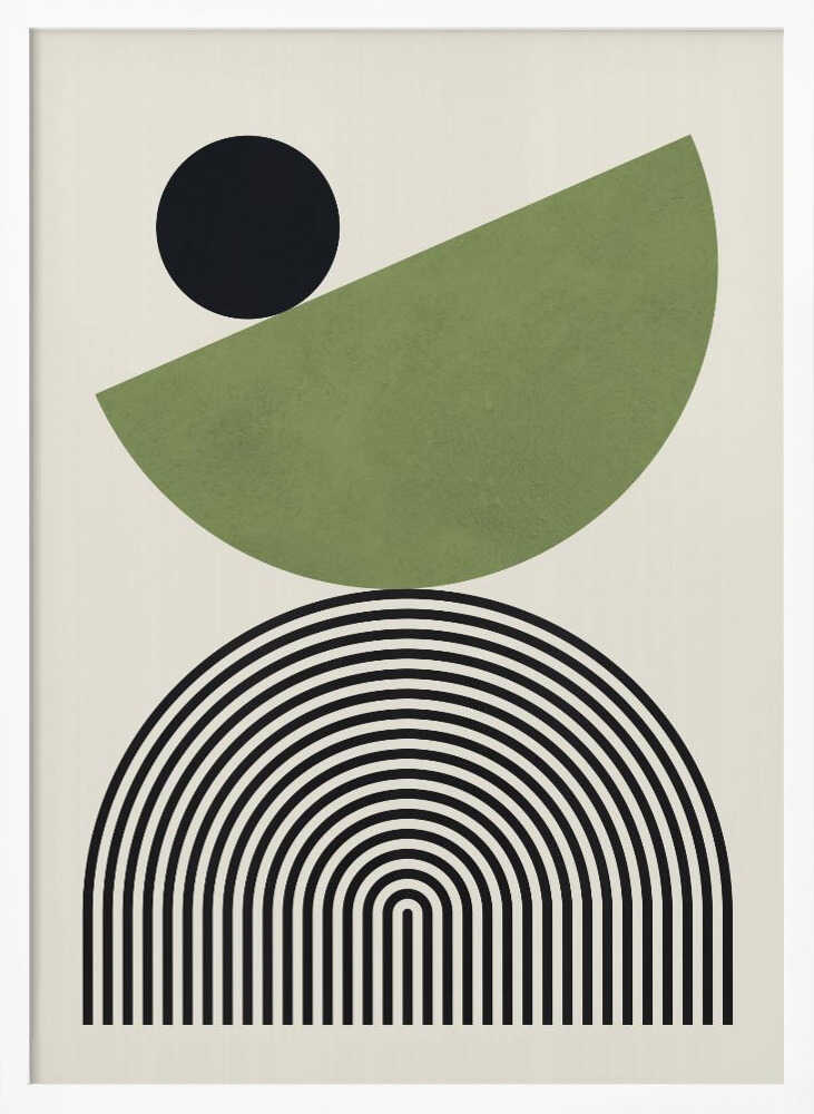 Wall art Geometric Shapes with a Black Circle