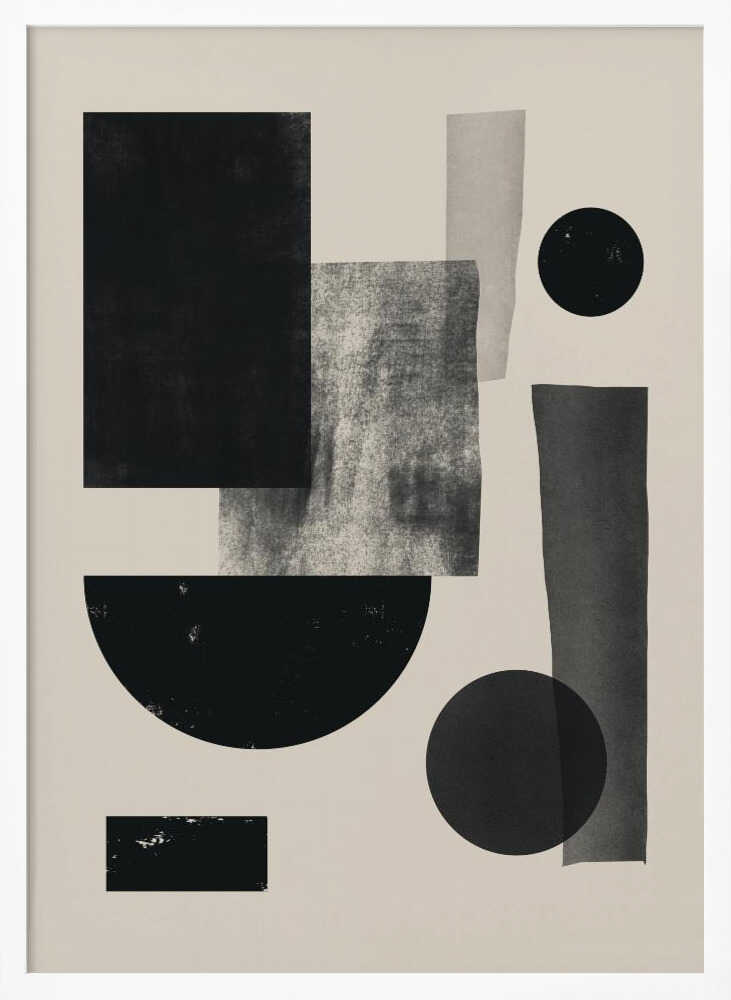 Wall art Black geometry collage