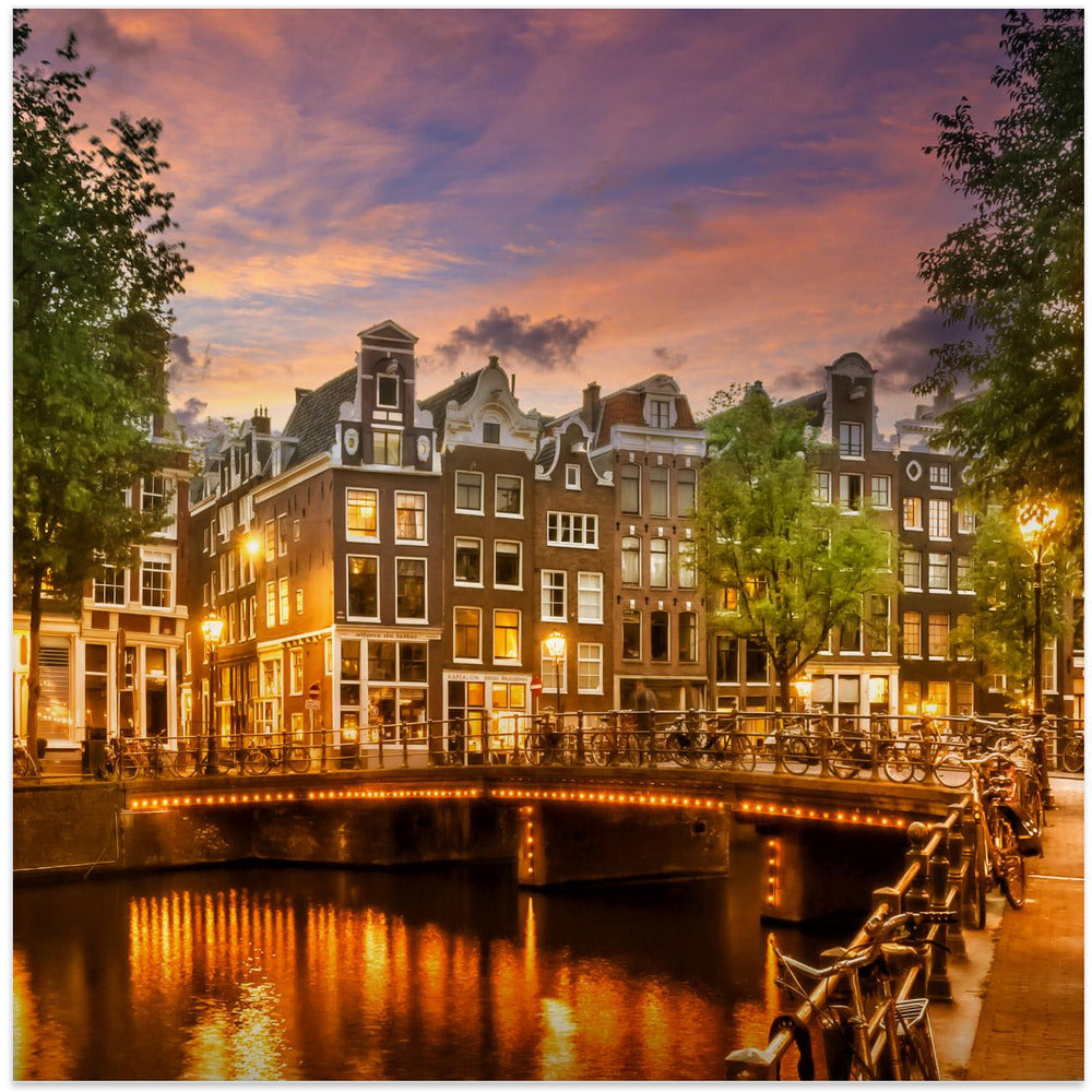 Landscape Photography Canvas Print-wall-art-amsterdam-idyllic-impression-from-singel-24X24inches