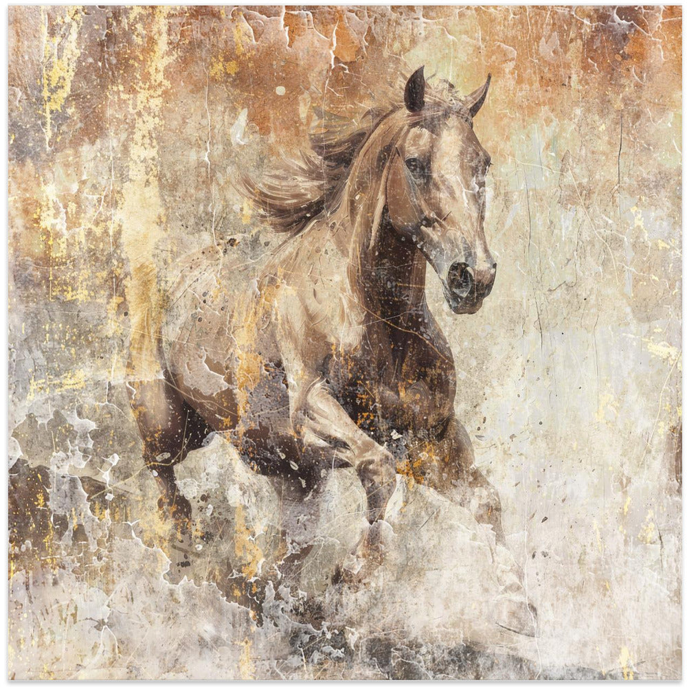 Abstract Art Canvas Print-wall-art-horse-vintage-art-illustration-08-24X24inches