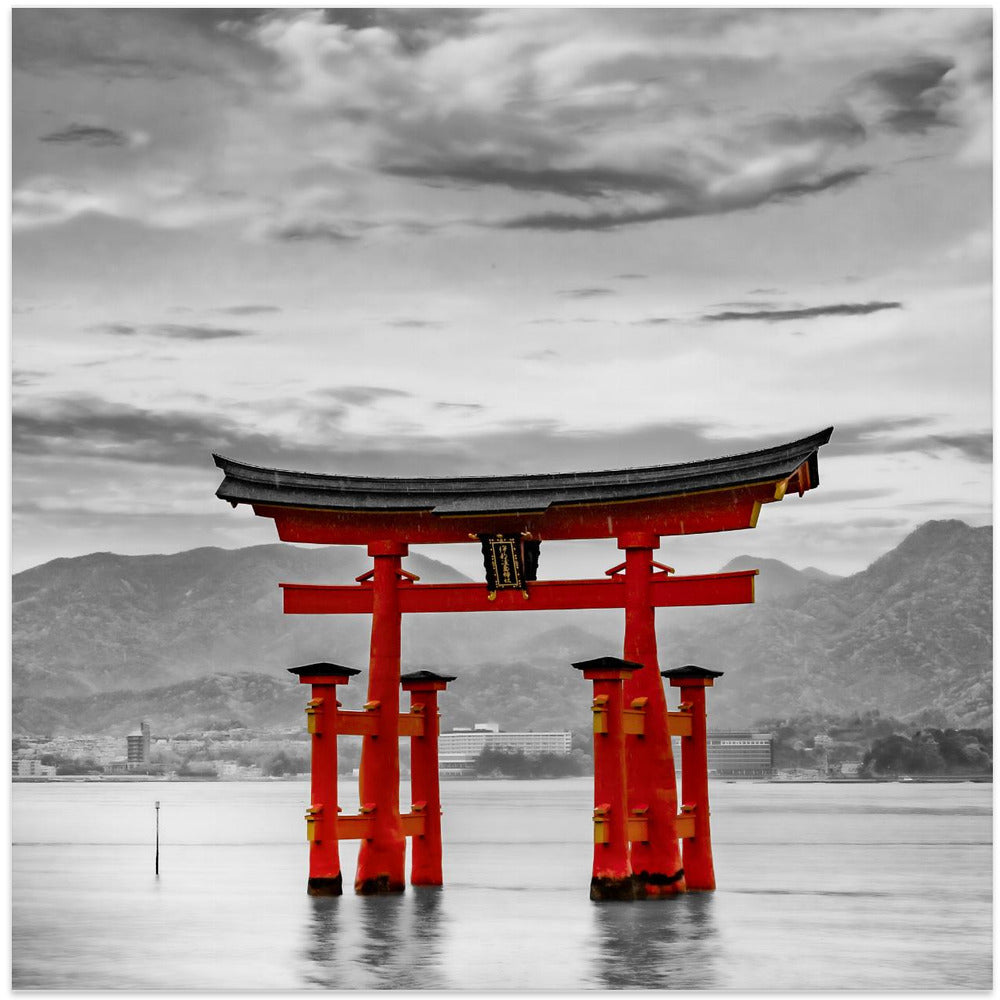 Landscape Photography Canvas Print-wall-art-torii-of-itsukushima-shrine-on-miyajima-colorkey-24X24