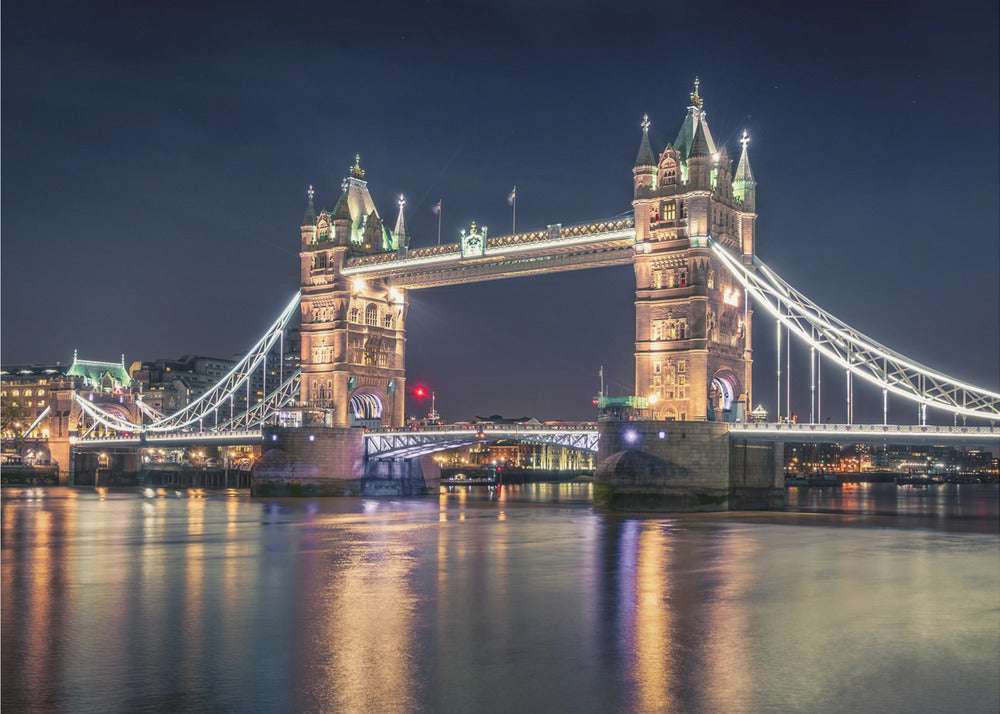 Wall Art Night at The Tower Bridge 48X36inch Gallery Wrapped (Ready to Hang)