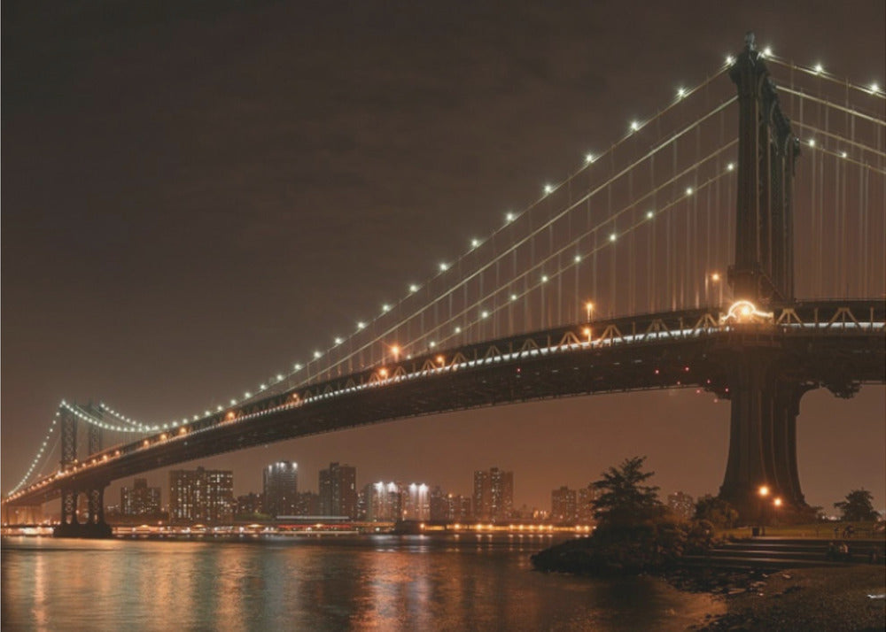 Wall Art The 2 lovers under Manhattan Bridge 48X36inch Gallery Wrapped (Ready to Hang)