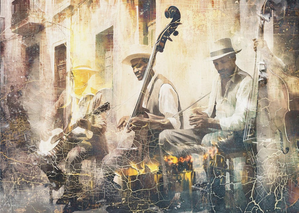 Abstract Art Canvas Print-wall-art-music-art-illustration-11-jazz-band-48X36inches