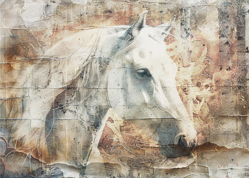 Abstract Art Canvas Print-wall-art-horse-animal-vintage-art-illustration-wallart-06-48X36