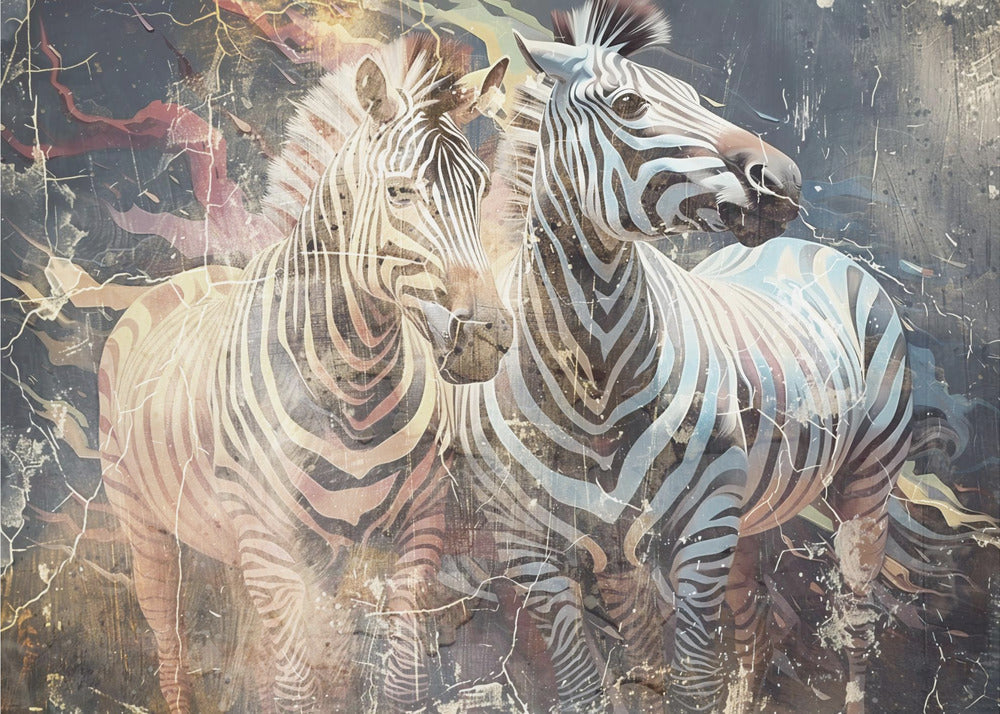 Abstract Art Canvas Print-wall-art-zebra-animal-vintage-art-illustration-wallart-03-48X36