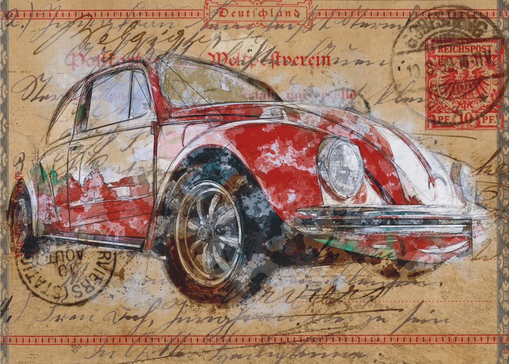 Wall art Red Volkswagen