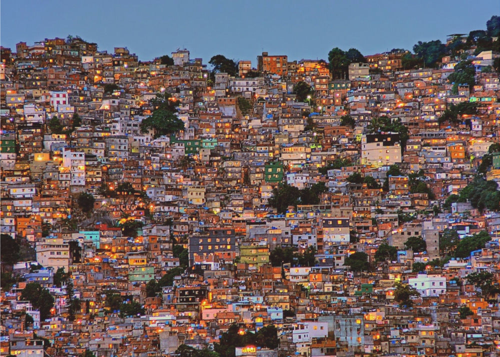 Wall Art Nightfall in the Favela da Rocinha 48X36inch Gallery Wrapped (Ready to Hang)