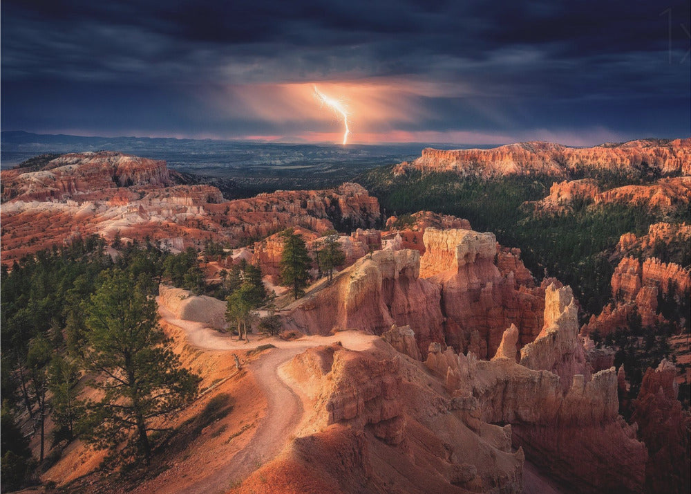  Lightning over Bryce Canyon Wall Artwork Gallery Wrapped (Ready to Hang)