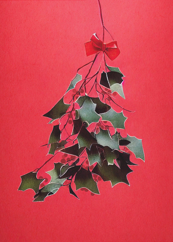 Wall art Mistletoe With Red Bow