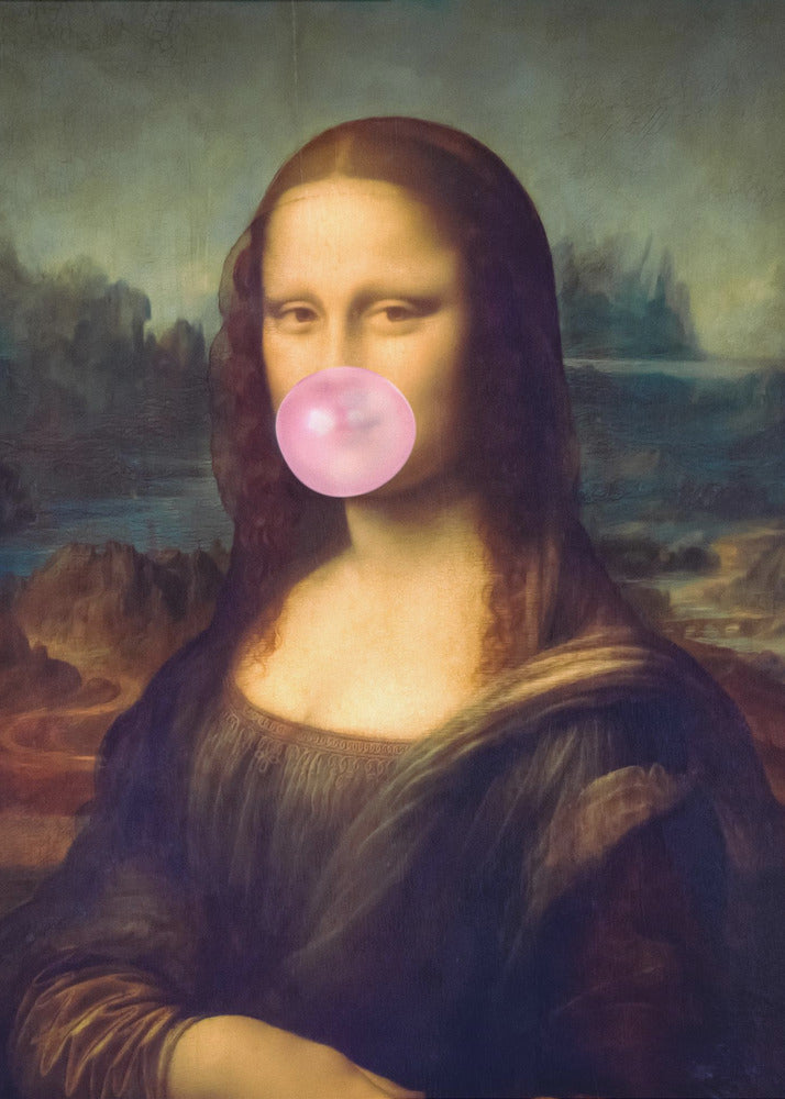 Wall art Mona Lisa Bubble Gum Canvas Print