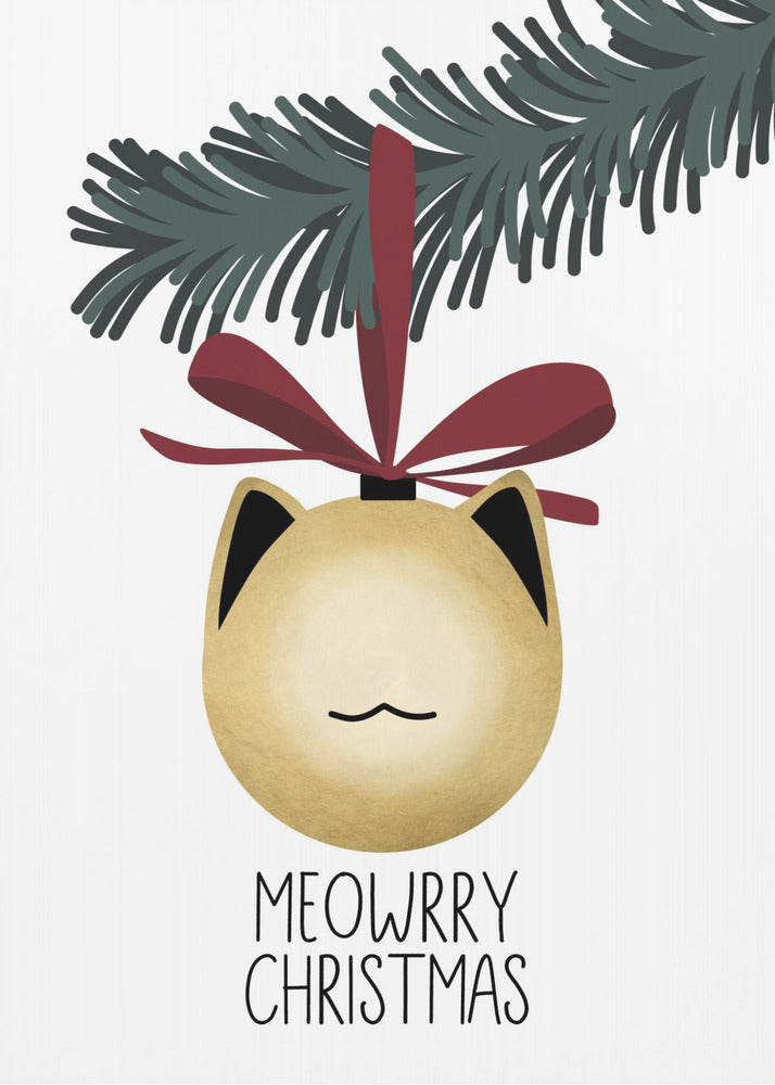 Wall art Meowrry Christmas bauble (gold, white)