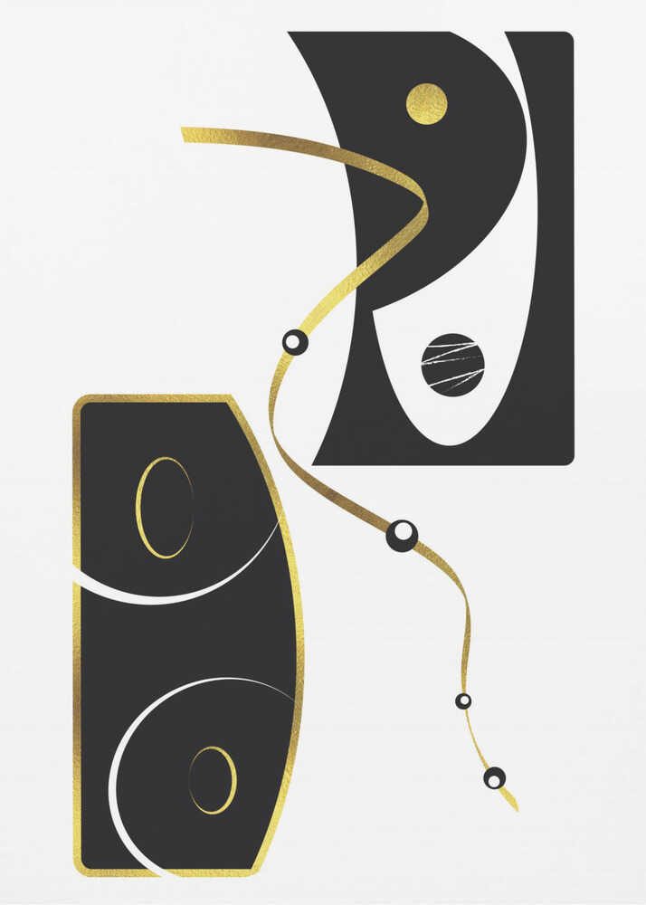 Wall art Black &amp; White Abstract No. 2 | gold