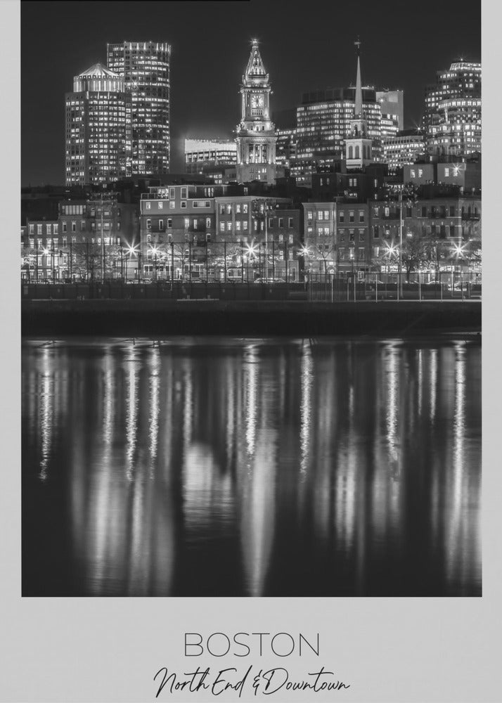 Wall art BOSTON Evening Skyline of North End