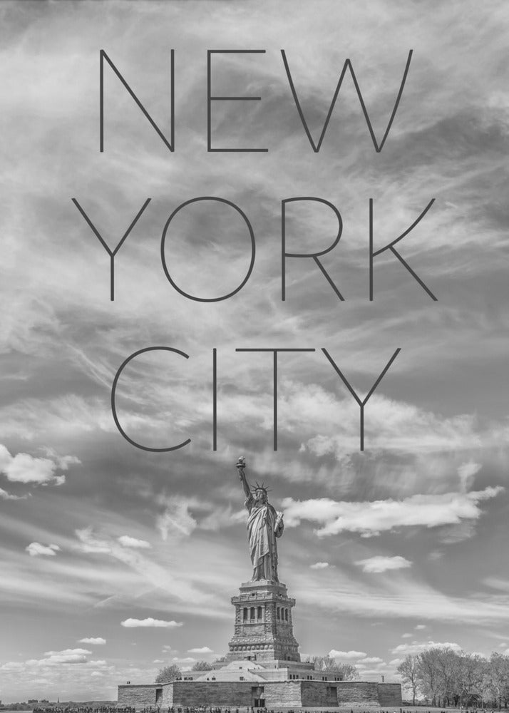 Landscape Photography Canvas Print-wall-art-nyc-statue-of-liberty-text-amp-skyline-24X36