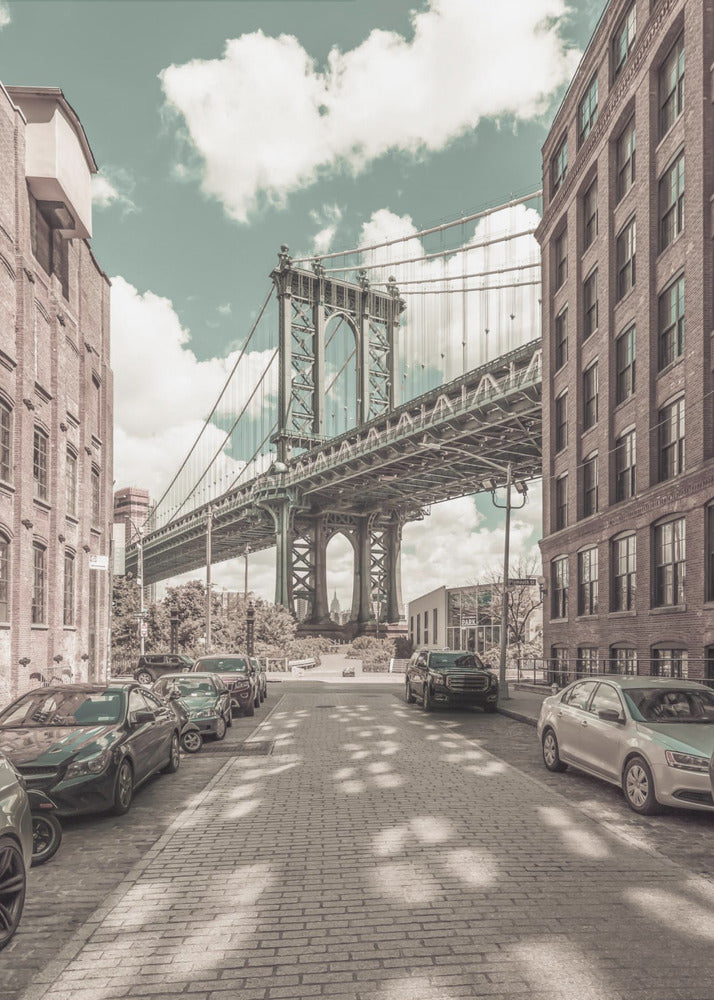 Wall art NEW YORK CITY Manhattan Bridge | urban vintage style