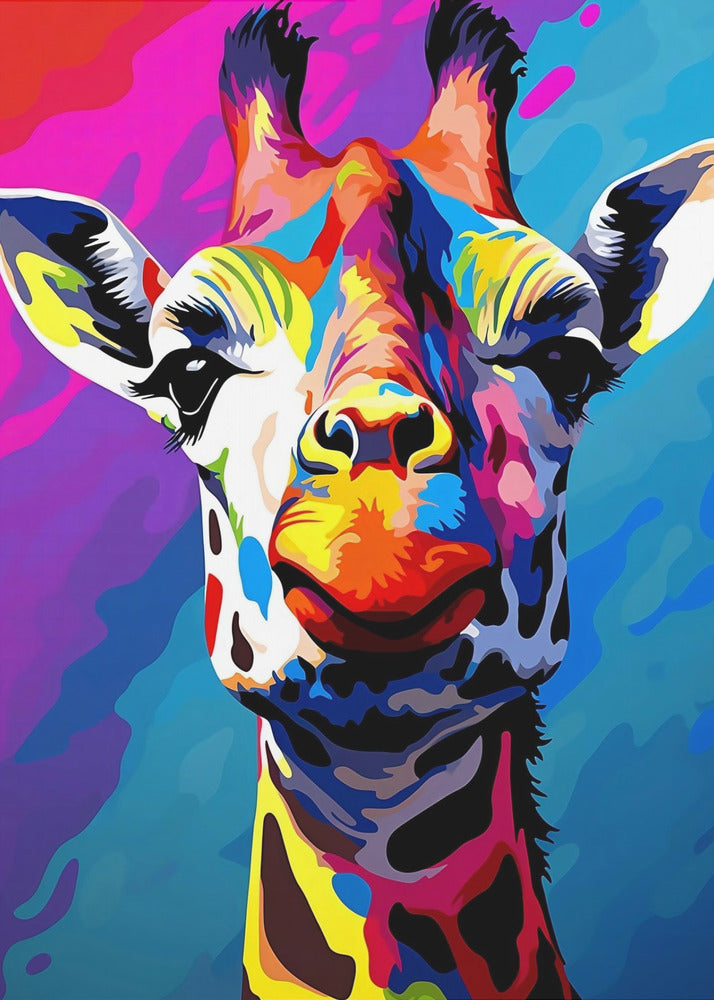 Abstract Art Canvas Print-wall-art-giraffe-pop-art-24X36