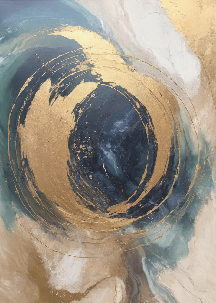 Abstract Art Canvas Print-wall-art-golden-vortex-24X36