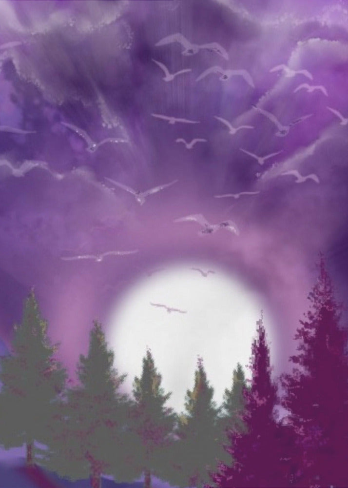 Wall art MOON IN PURPLE SKY