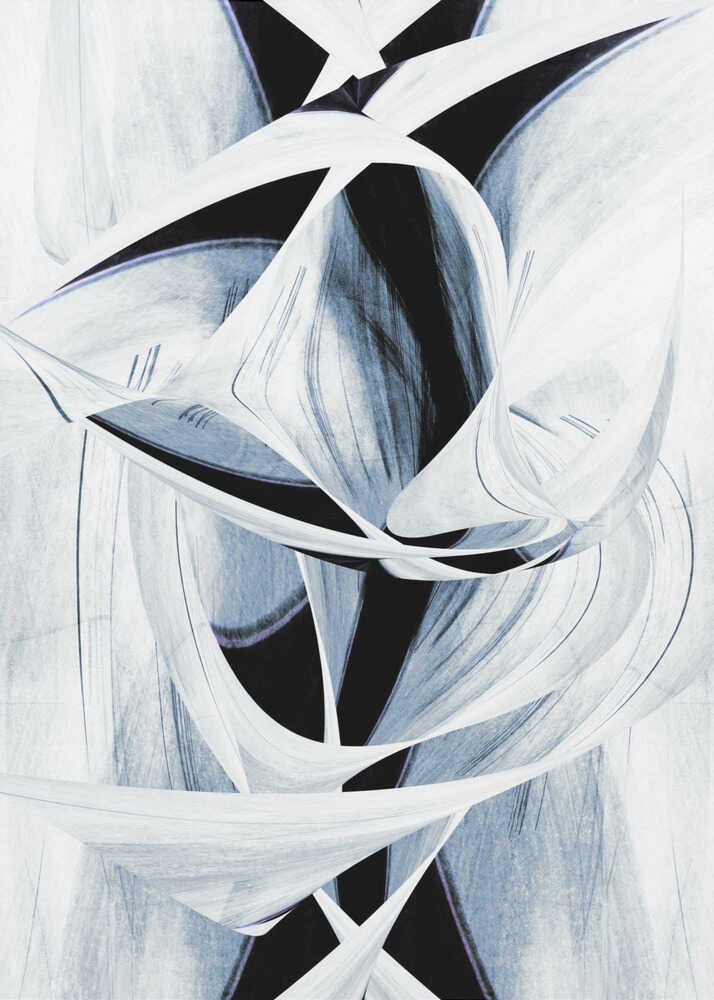 Wall art Dynamic Black And White Swirling Patterns