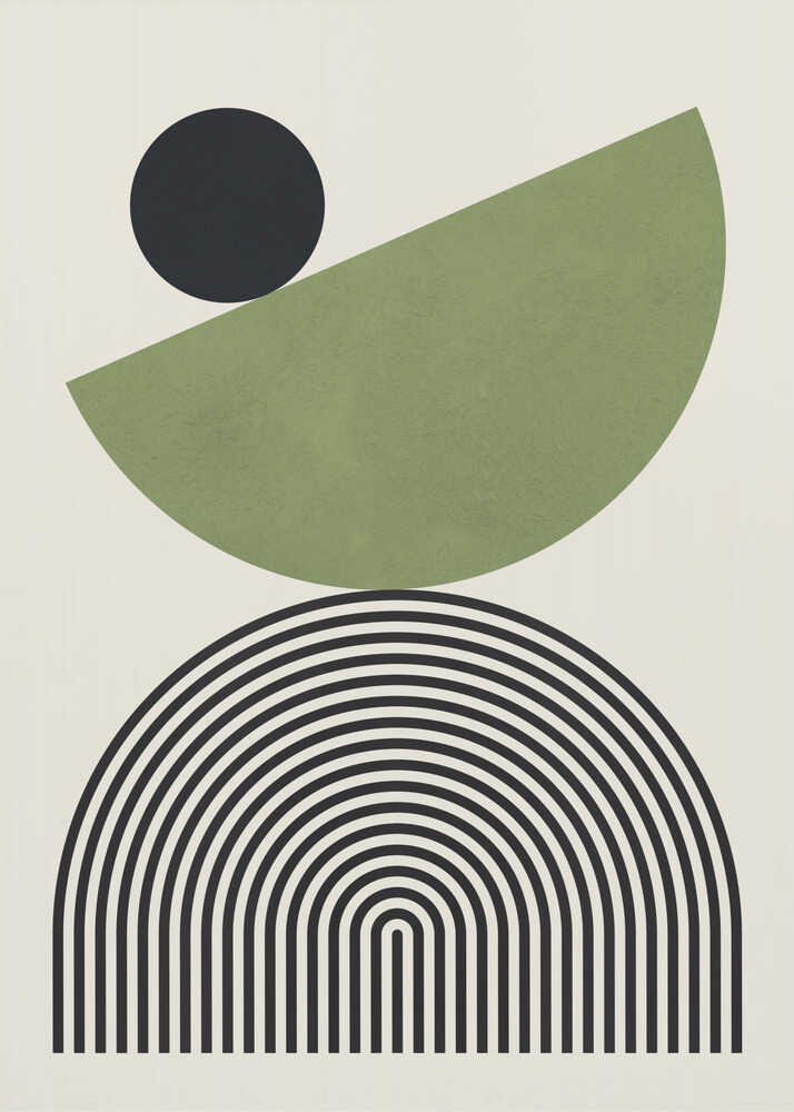 Wall art Geometric Shapes with a Black Circle